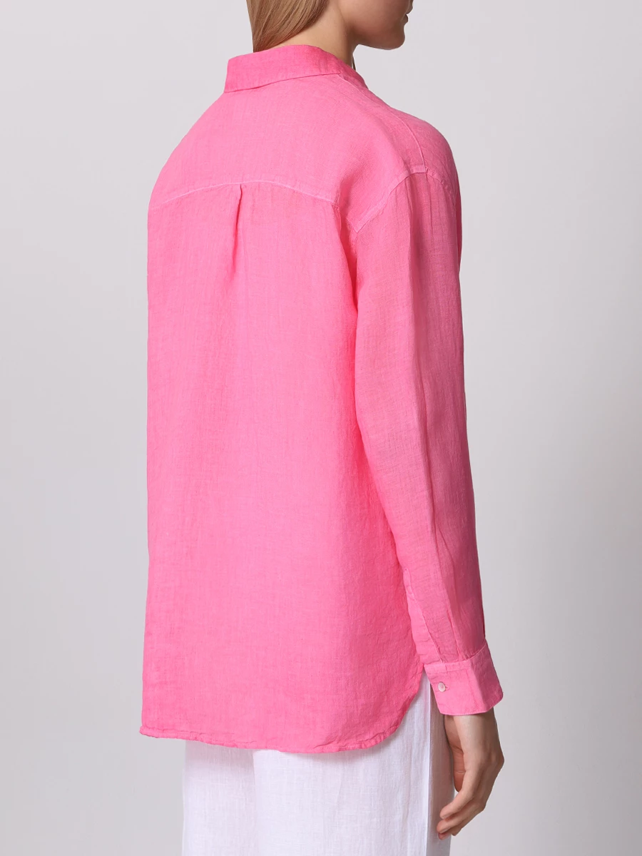Рубашка льняная 120% LINO 31ALIW19GE-B317-S S00086, размер 50, цвет розовый - фото 3