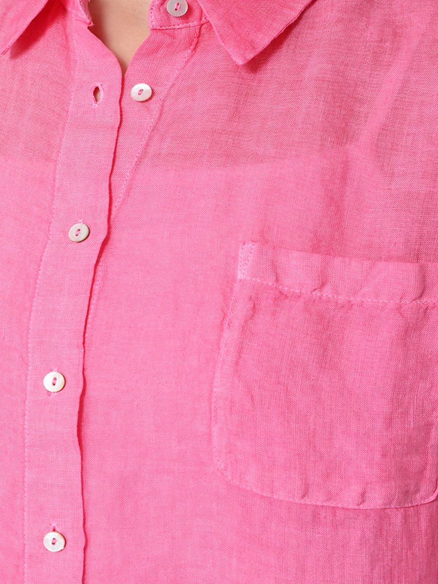 Рубашка льняная 120% LINO 31ALIW19GE-B317-S S00086, размер 50, цвет розовый - фото 5
