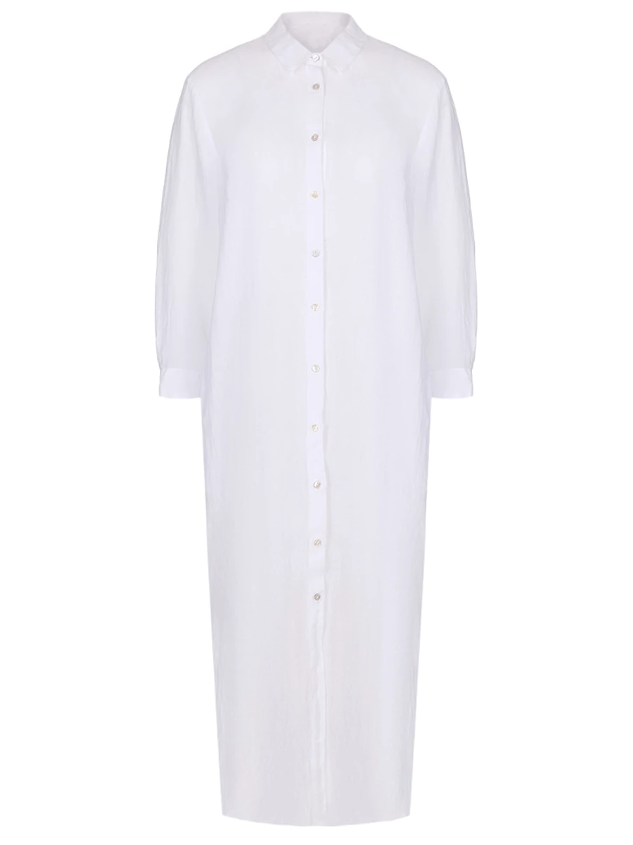 Платье льняное 120% LINO 31ALIW4759-B317-0 000050, размер 50, цвет белый