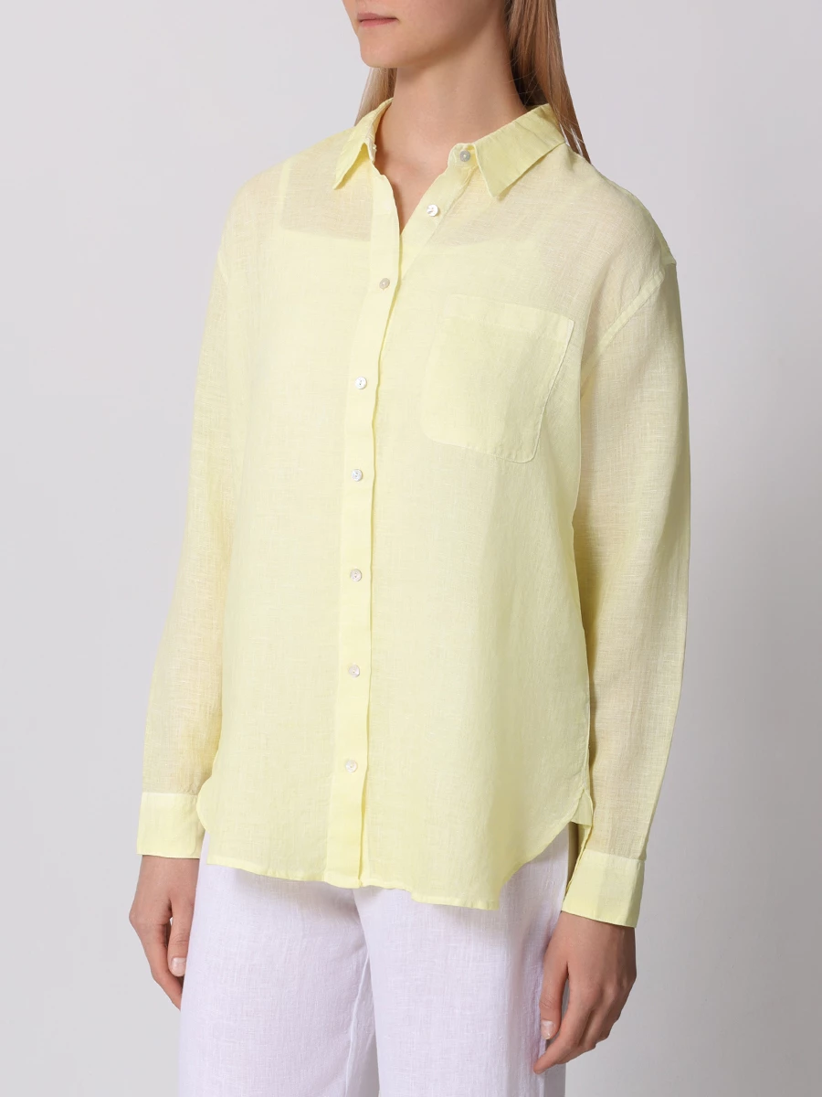 Рубашка льняная 120% LINO 31ALIW19GE-B317-S S00040, размер 50, цвет желтый - фото 4