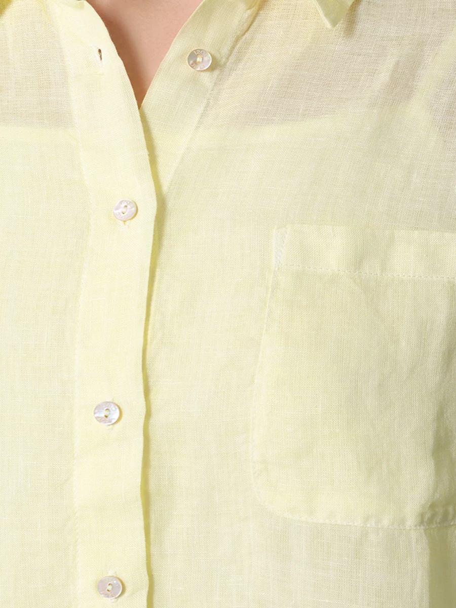 Рубашка льняная 120% LINO 31ALIW19GE-B317-S S00040, размер 50, цвет желтый - фото 5