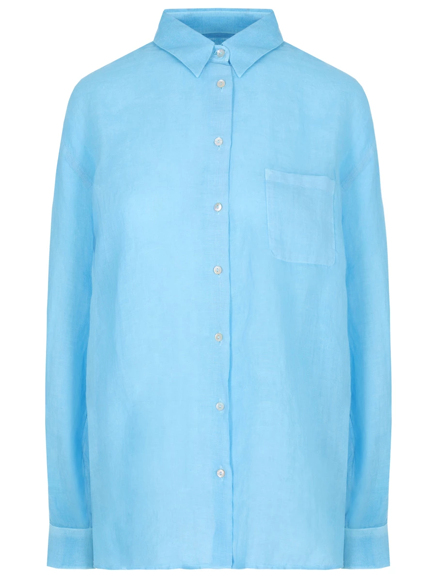 Рубашка льняная 120% LINO 31ALIW19GE-B317-S S00201, размер 42, цвет голубой - фото 2