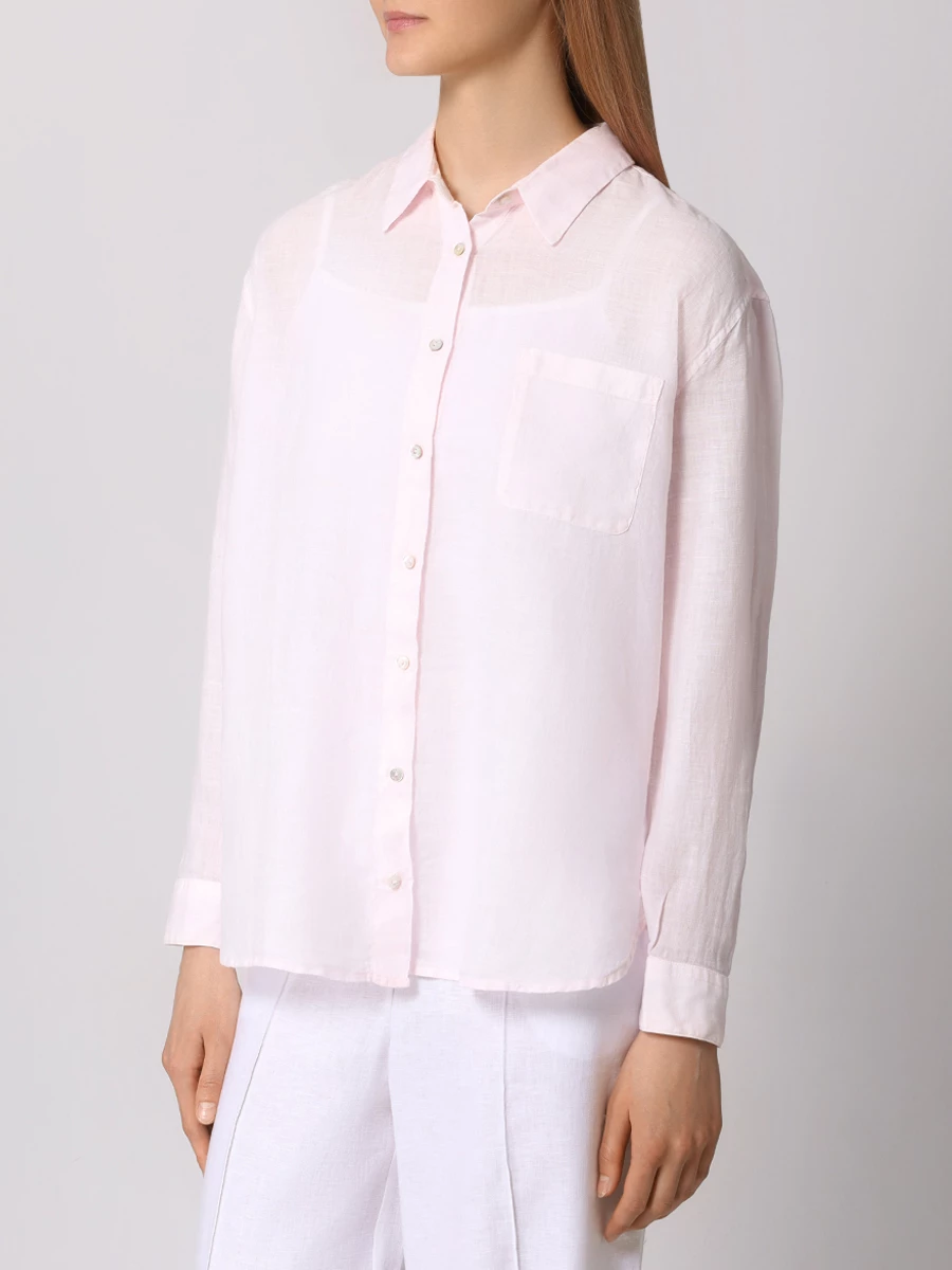 Рубашка льняная 120% LINO 31ALIW19GE-B317-0 000081, размер 42, цвет розовый - фото 4