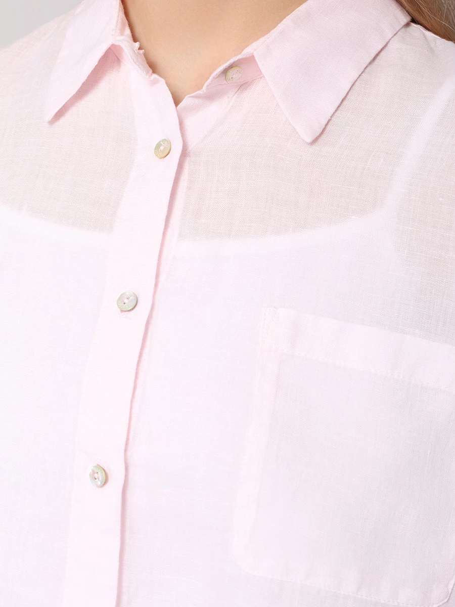 Рубашка льняная 120% LINO 31ALIW19GE-B317-0 000081, размер 42, цвет розовый - фото 5