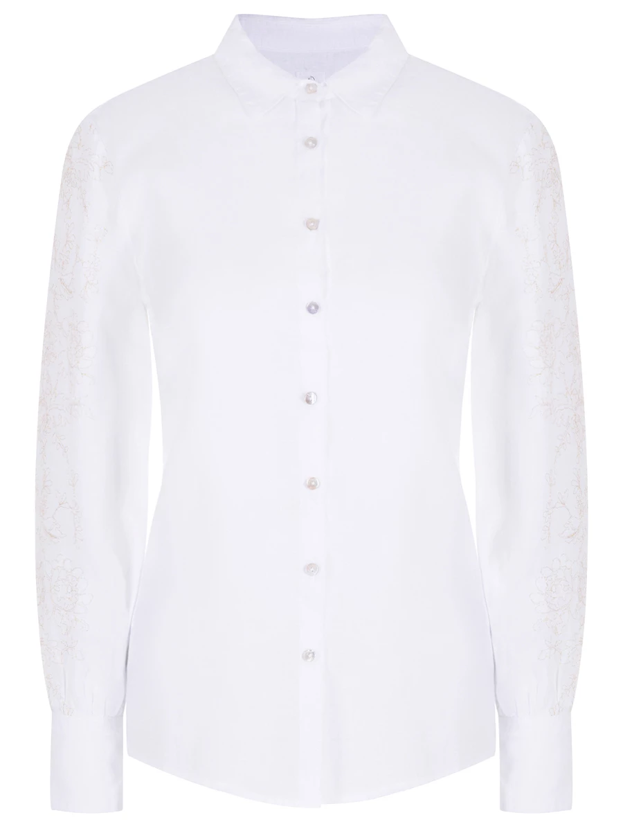 Рубашка льняная 120% LINO 31ALIW19Q1-B317-0 000050, размер 42, цвет белый - фото 1