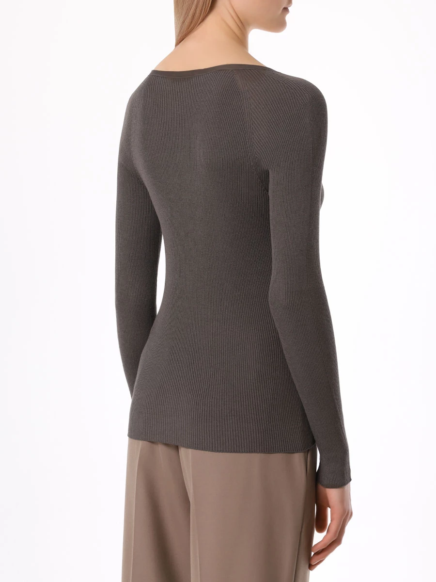 Пуловер из шелка и хлопка GENTRYPORTOFINO D627KY G2213, размер 44, цвет коричневый - фото 3