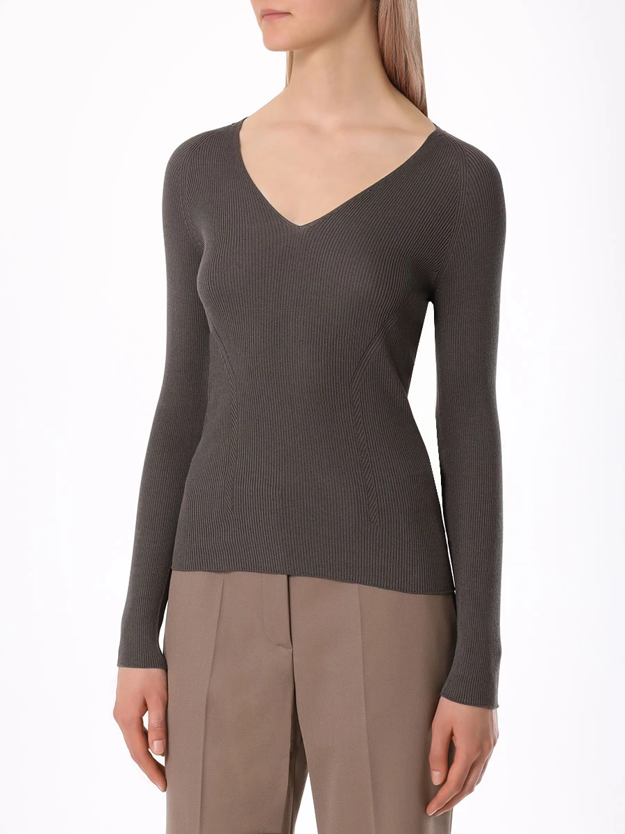 Пуловер из шелка и хлопка GENTRYPORTOFINO D627KY G2213, размер 44, цвет коричневый - фото 4