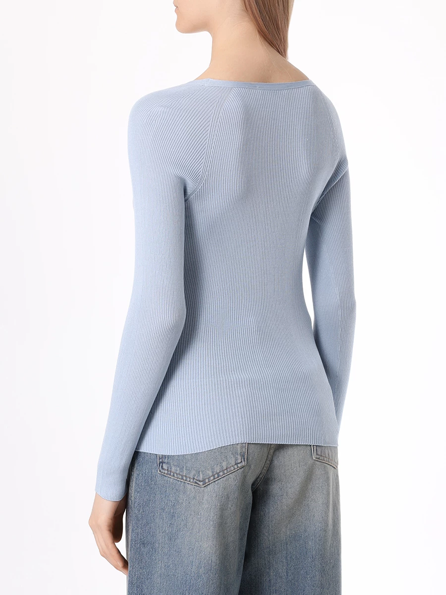 Пуловер из шелка и хлопка GENTRYPORTOFINO D627KY G6667, размер 44, цвет голубой - фото 3