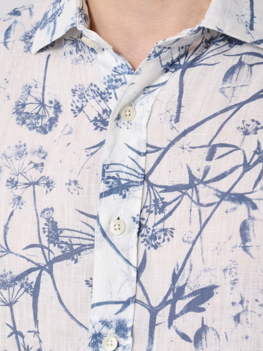 Рубашка Regular Fit льняная 120% LINO 31ALIM1311-000G241-0-00/100021 Белый  Фото 5