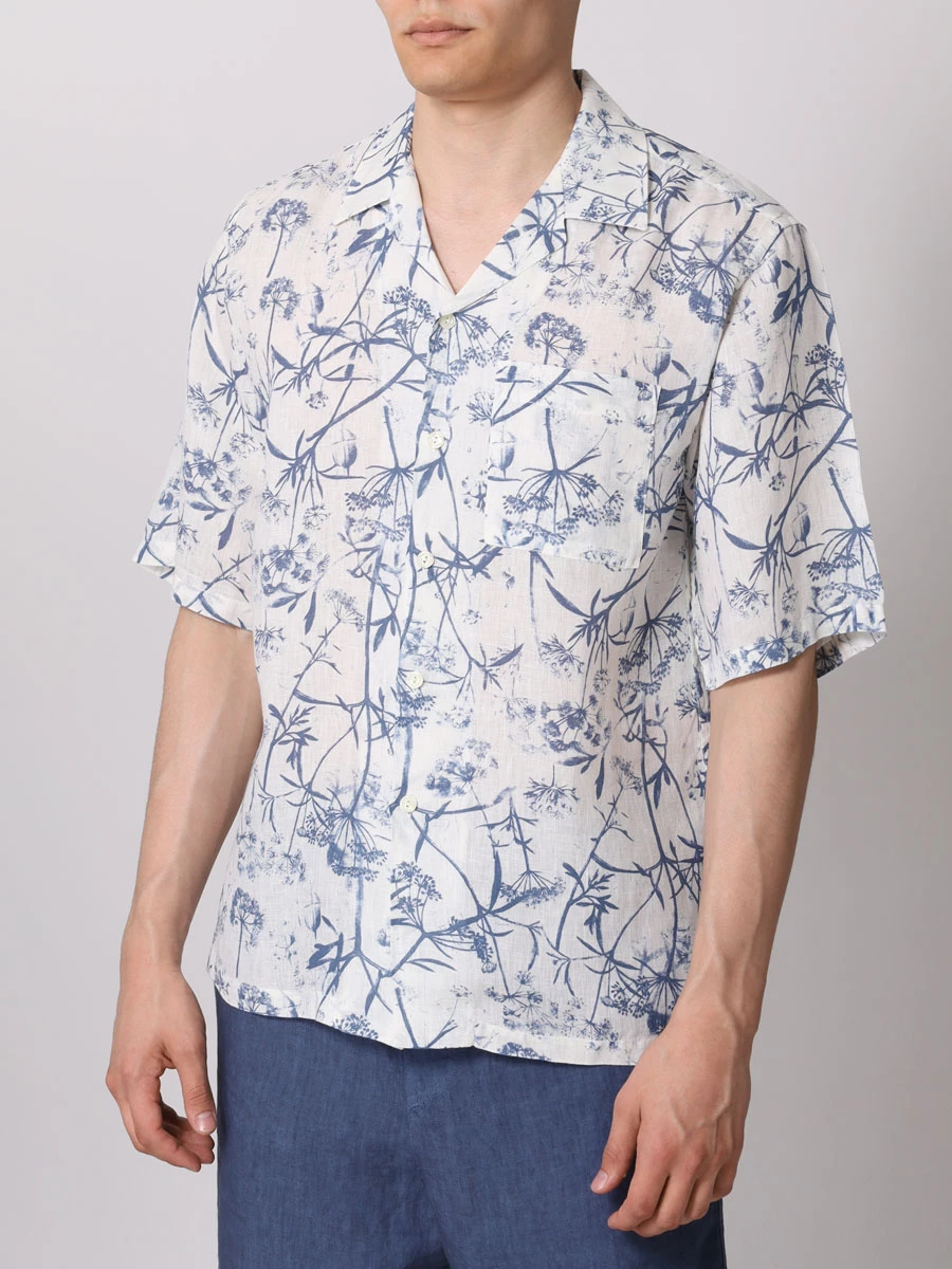 Рубашка Regular Fit льняная 120% LINO 31ALIM19L3-000G241-0-00/100021, размер 50, цвет белый 31ALIM19L3-000G241-0-00/100021 - фото 4