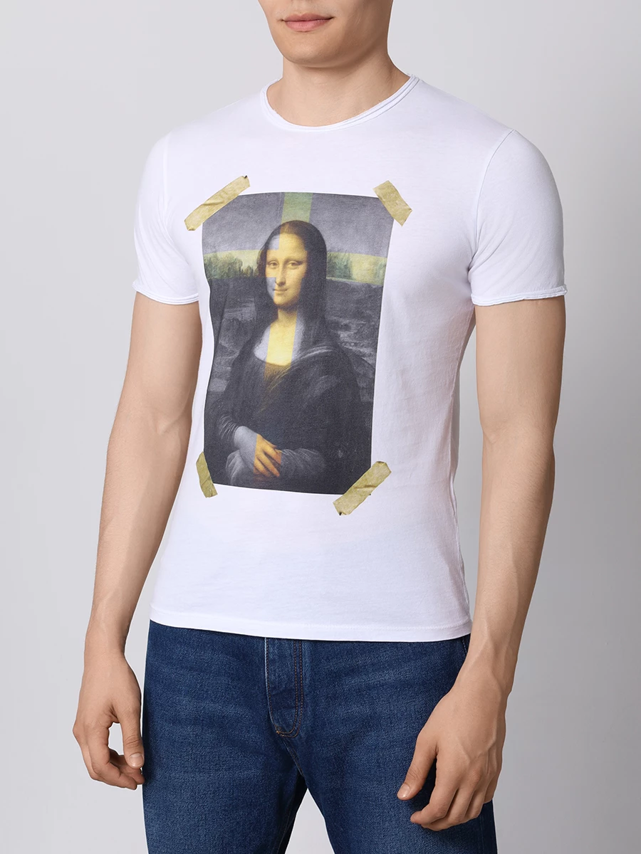Футболка хлопковая BISIBIGLIO 2828 WHITE GIOCONDA ART SCO Белый  Фото 4
