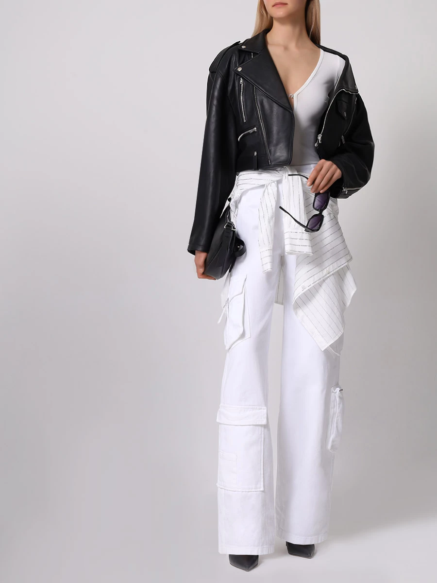 

Куртка-косуха кожаная, Черный, CLT001/Leather.900/SS24