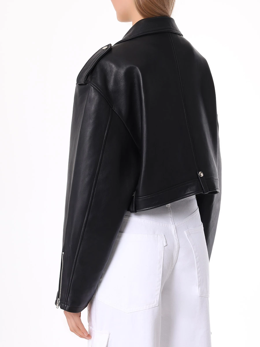 Куртка-косуха кожаная SASHAVERSE CLT001/Leather.900/SS24 Черный  Фото 3
