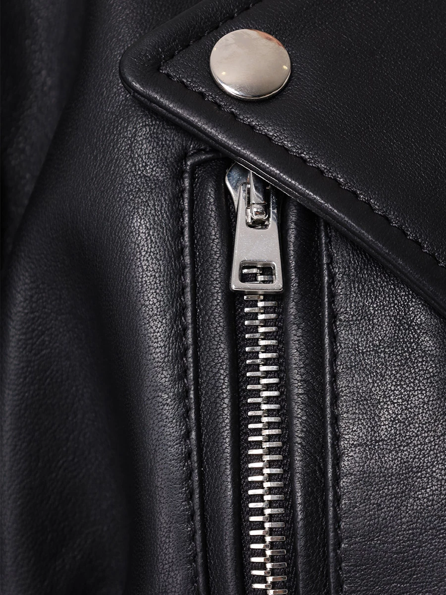 Куртка-косуха кожаная SASHAVERSE CLT001/Leather.900/SS24 Черный  Фото 6