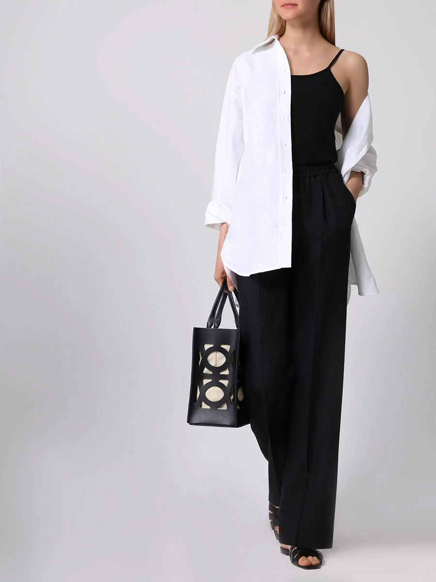 Брюки льняные SASHAVERSE P014/Linen/9101.900/SS24 Черный  Фото 2