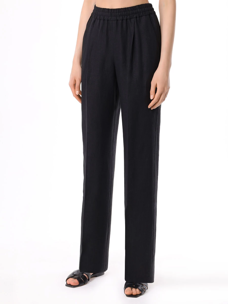 Брюки льняные SASHAVERSE P014/Linen/9101.900/SS24 Черный  Фото 4