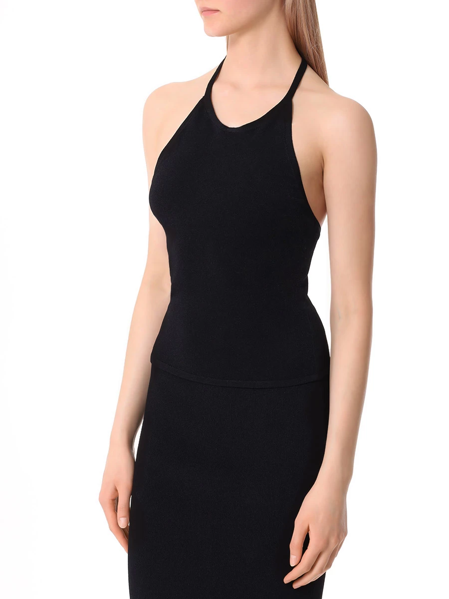 Топ из вискозы SASHAVERSE KNTP015/Angie/900/SS24 Черный  Фото 4