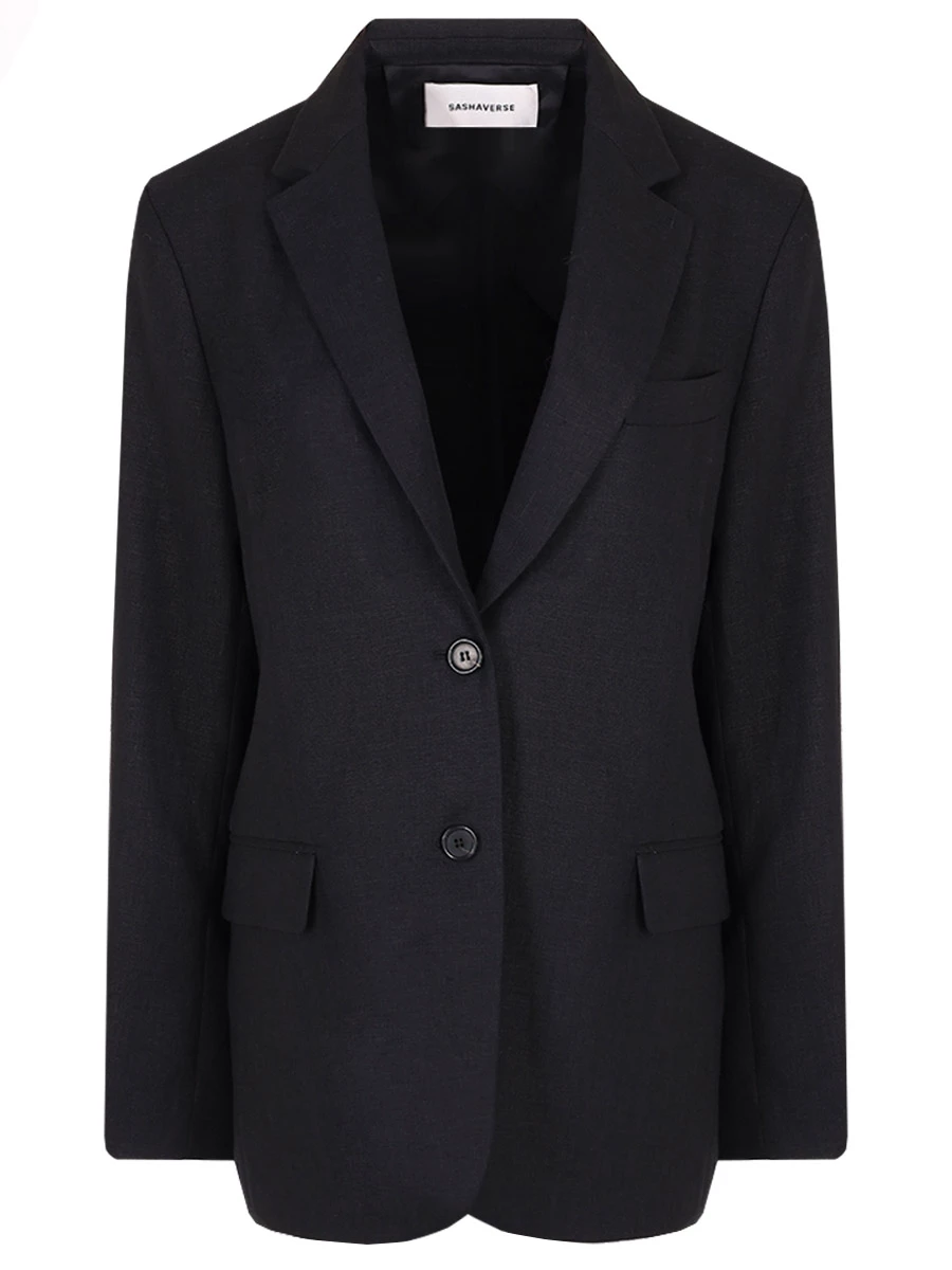 Пиджак льняной SASHAVERSE JT021/Linen/9101.900/SS24, размер 46, цвет черный