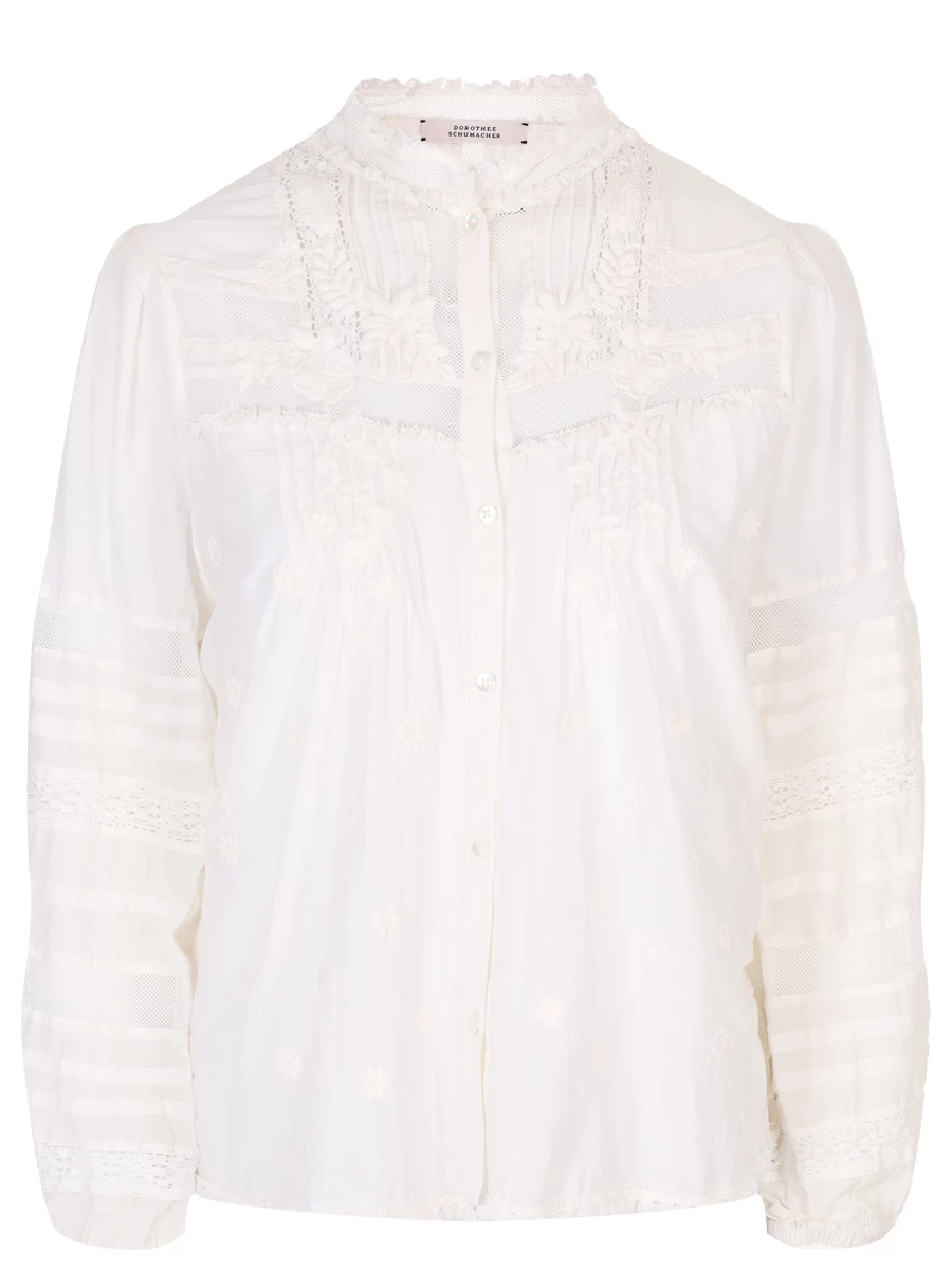 Блуза хлопковая DOROTHEE SCHUMACHER 241/547906/110, размер 50, цвет белый