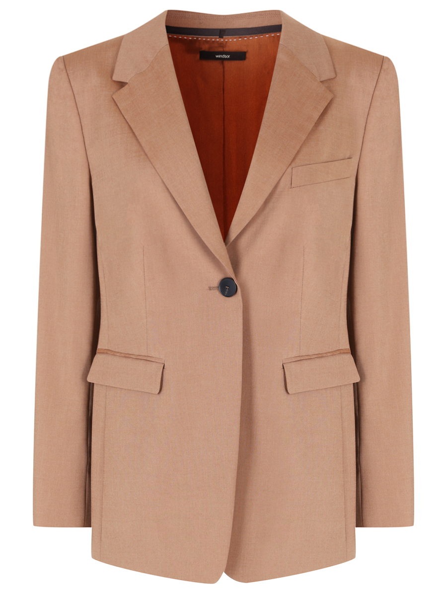 Пиджак из шерсти и лиоцелла WINDSOR DSE607 10017066, размер 54, цвет коричневый - фото 1