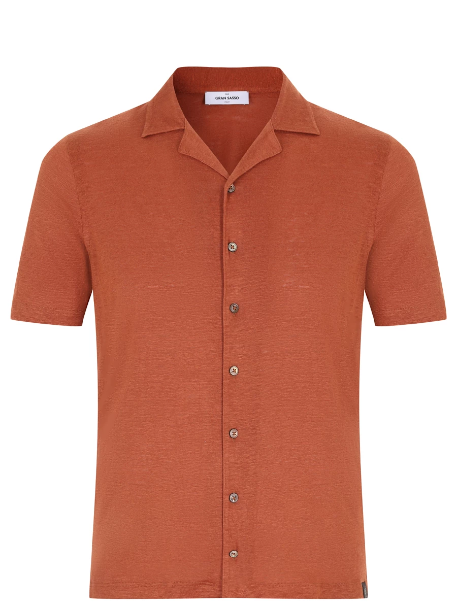 Рубашка льняная GRAN  SASSO 60199/96800/161, размер 48, цвет оранжевый 60199/96800/161 - фото 1