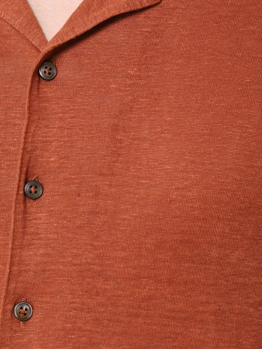 Рубашка льняная GRAN  SASSO 60199/96800/161, размер 48, цвет оранжевый 60199/96800/161 - фото 5