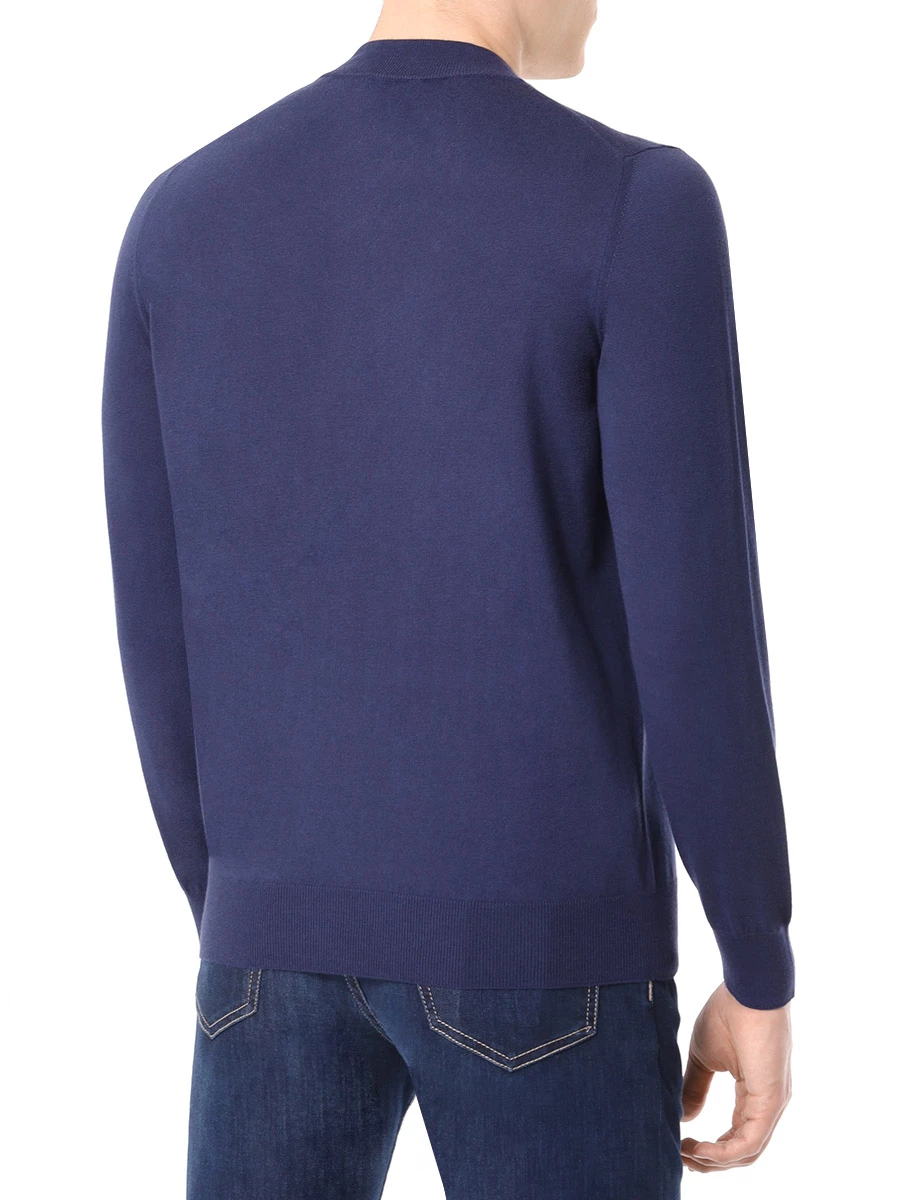 Джемпер из хлопка и модала CANALI MK02054/300/С1000 Синий  Фото 3