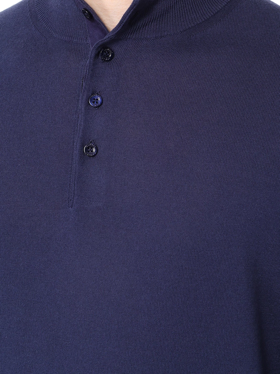 Джемпер из хлопка и модала CANALI MK02054/300/С1000 Синий  Фото 5