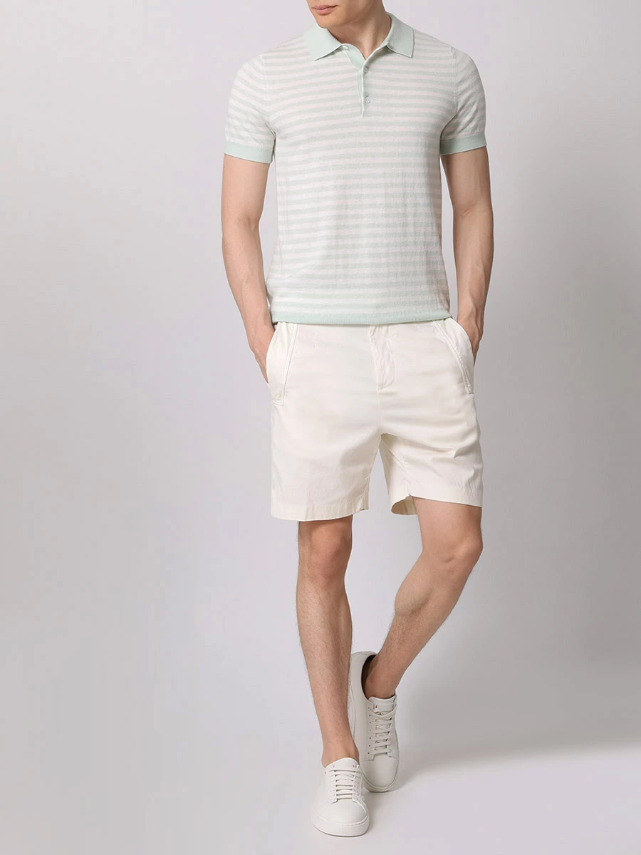 Шорты Regular Fit из лиоцелла CANALI PT01355/005/95601/R Кремовый  Фото 2