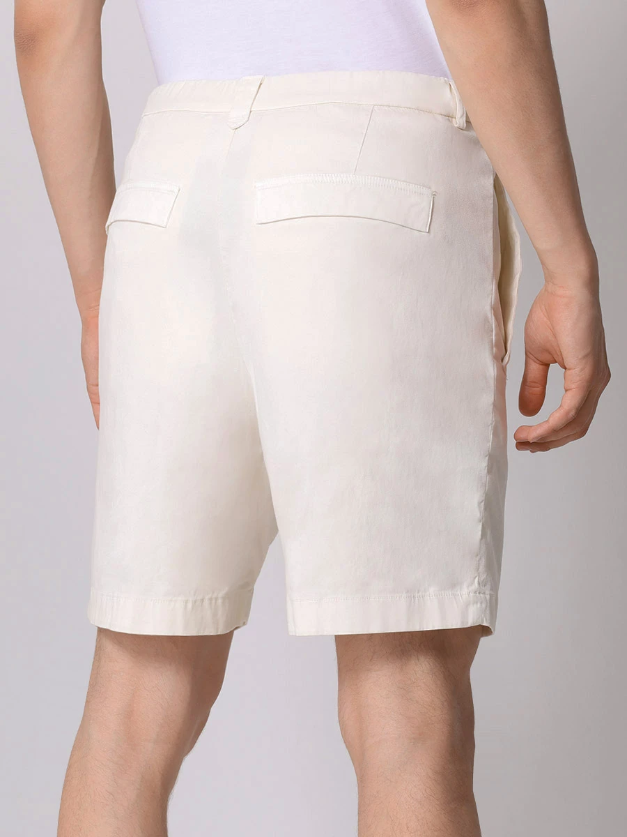Шорты Regular Fit из лиоцелла CANALI PT01355/005/95601/R Кремовый  Фото 3