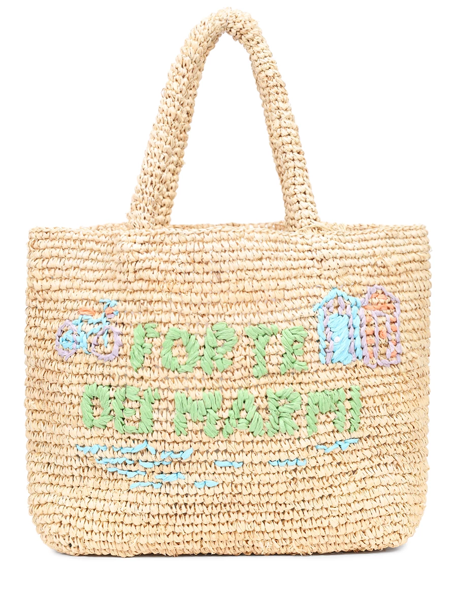 

Сумка из рафии, Бежевый, RAFFIA BEACH MID - FORTE 57 EMB
