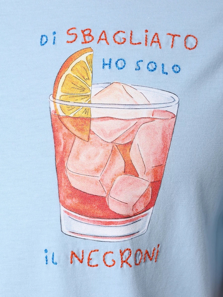 

Футболка хлопковая, Голубой, TSHIRT MAN - HO SBAGLIATO 31 EMB