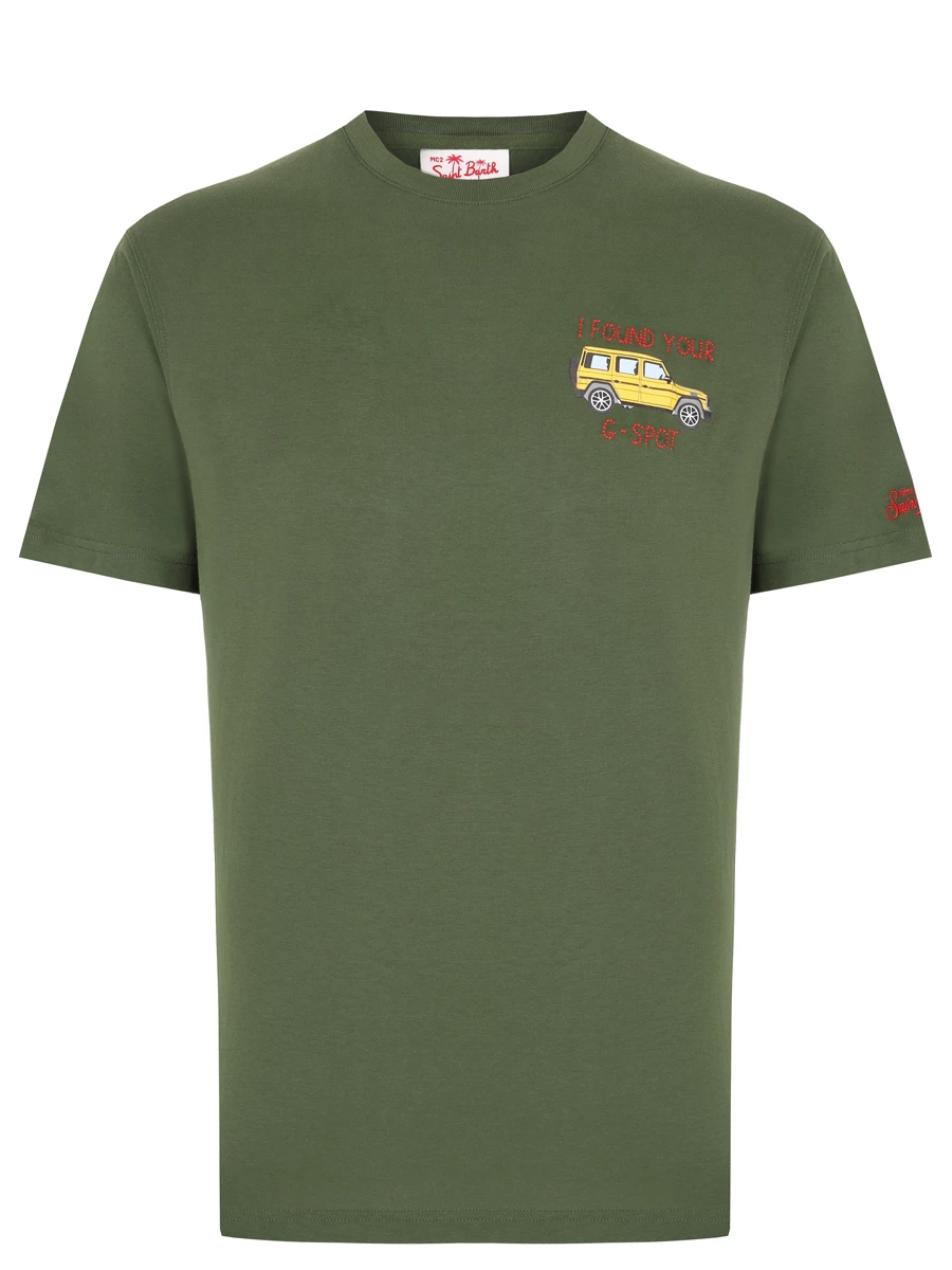 Футболка хлопковая MC2 SAINT BARTH TSHIRT MAN - G SPOT 52 EMB Зеленый 
