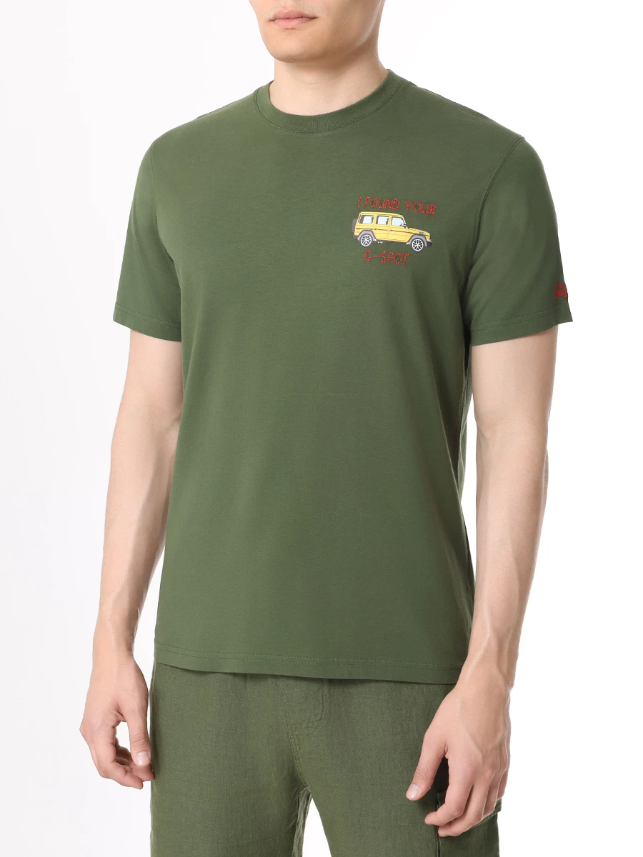 Футболка хлопковая MC2 SAINT BARTH TSHIRT MAN - G SPOT 52 EMB Зеленый  Фото 4