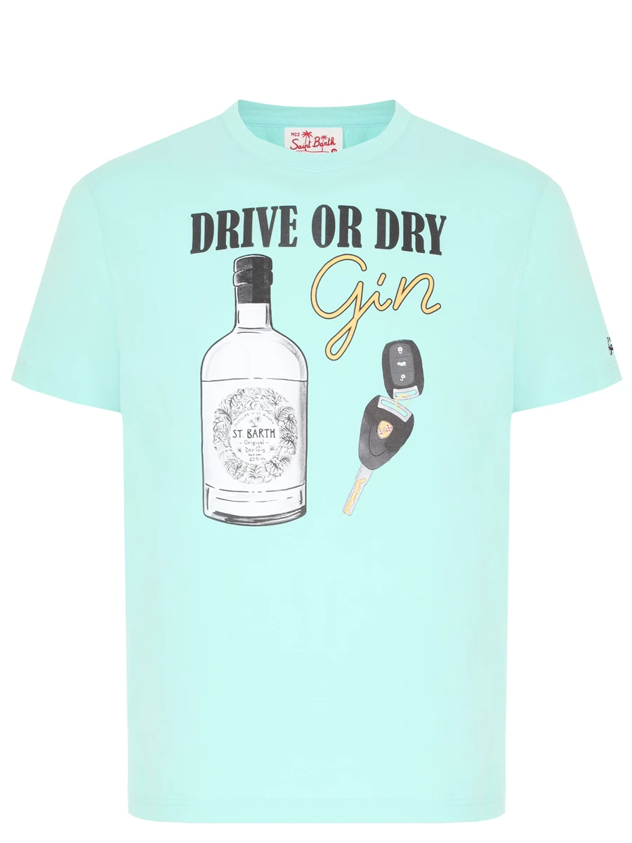 Футболка хлопковая MC2 SAINT BARTH TSHIRT MAN - DRIVE GIN 55 Бирюзовый 