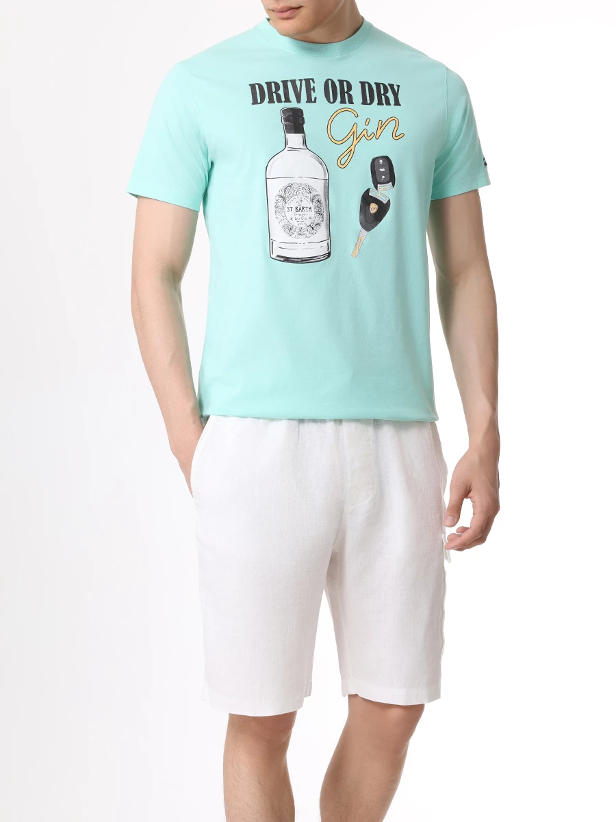 Футболка хлопковая MC2 SAINT BARTH TSHIRT MAN - DRIVE GIN 55 Бирюзовый  Фото 2