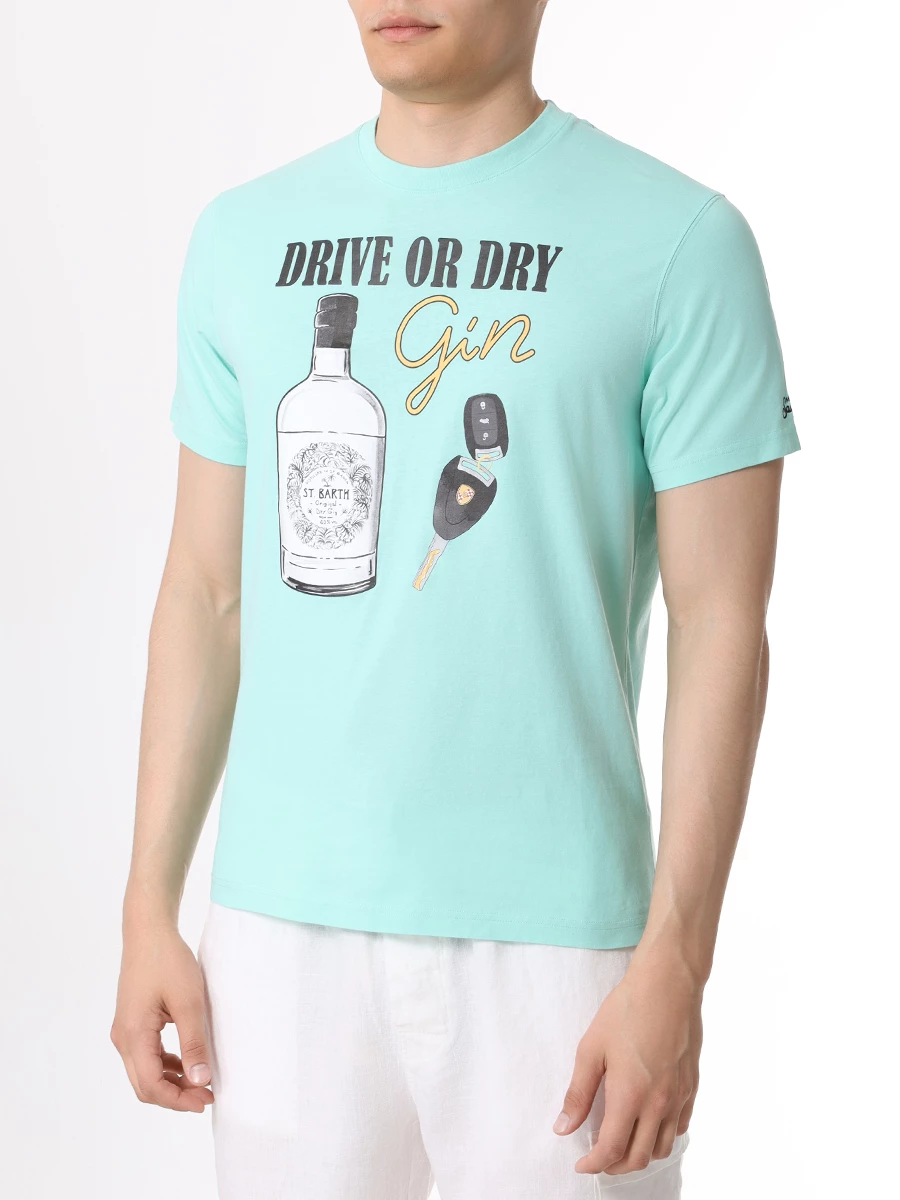 Футболка хлопковая MC2 SAINT BARTH TSHIRT MAN - DRIVE GIN 55 Бирюзовый  Фото 4