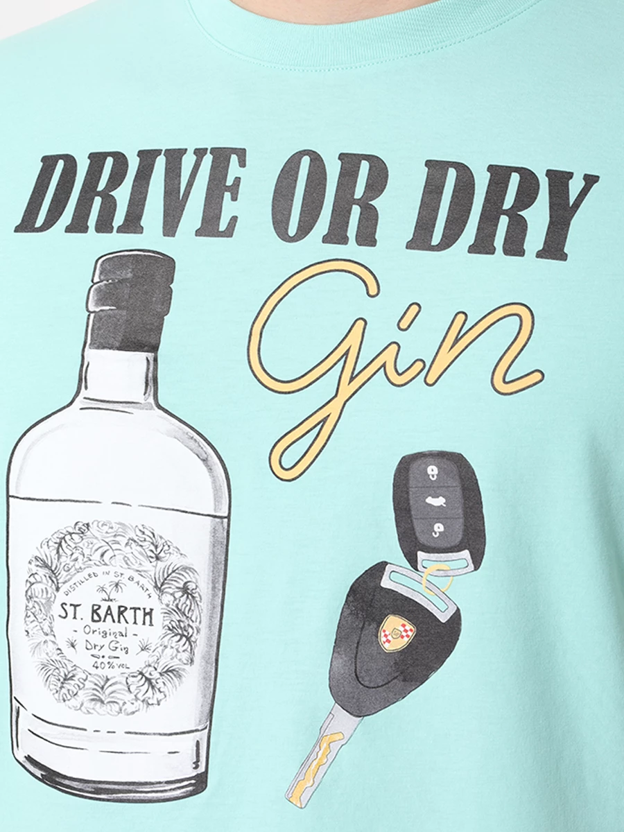 Футболка хлопковая MC2 SAINT BARTH TSHIRT MAN - DRIVE GIN 55 Бирюзовый  Фото 5