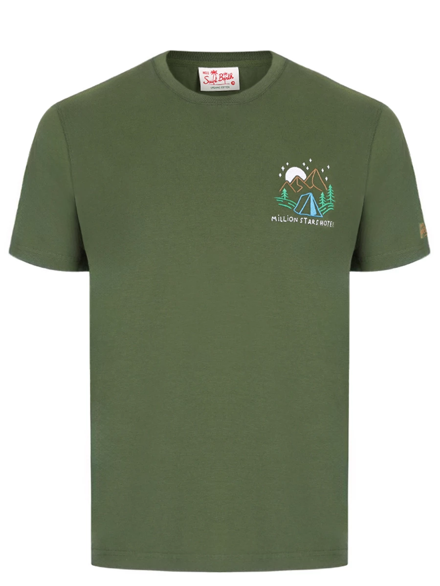 Футболка хлопковая MC2 SAINT BARTH TSHIRT MAN - MILLION STARS 52 EMB Зеленый 