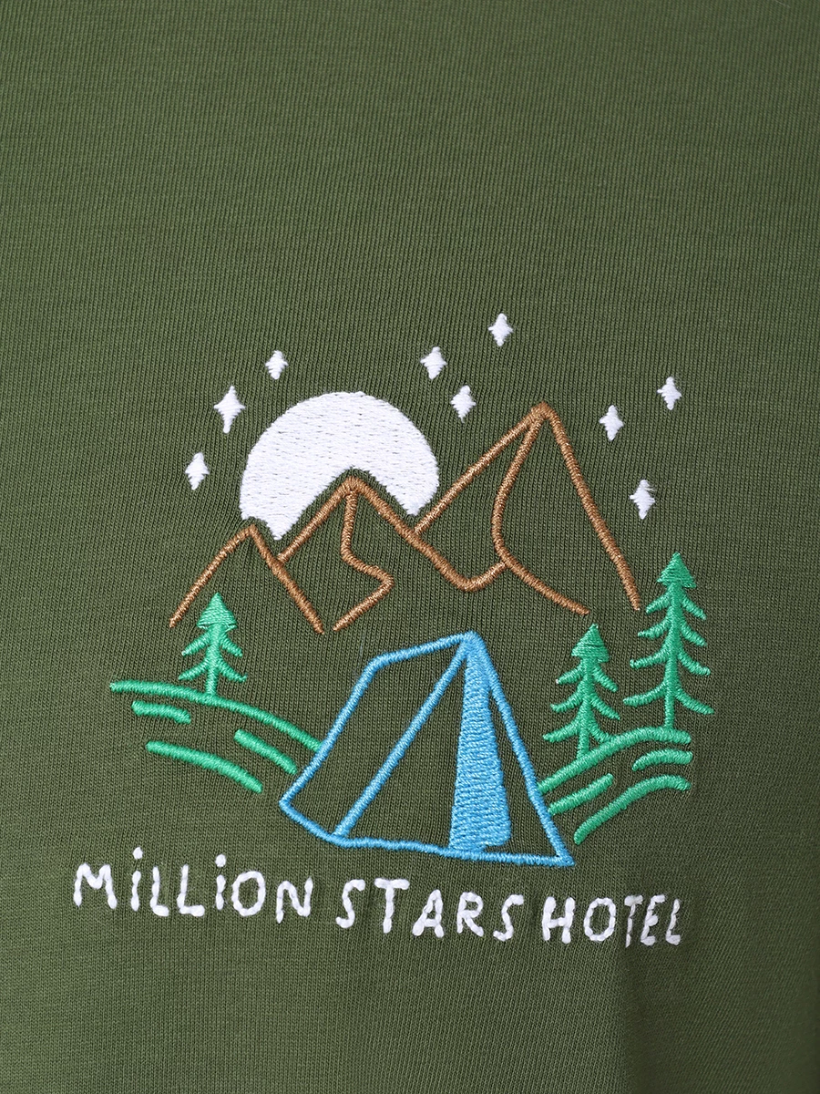Футболка хлопковая MC2 SAINT BARTH TSHIRT MAN - MILLION STARS 52 EMB Зеленый  Фото 6