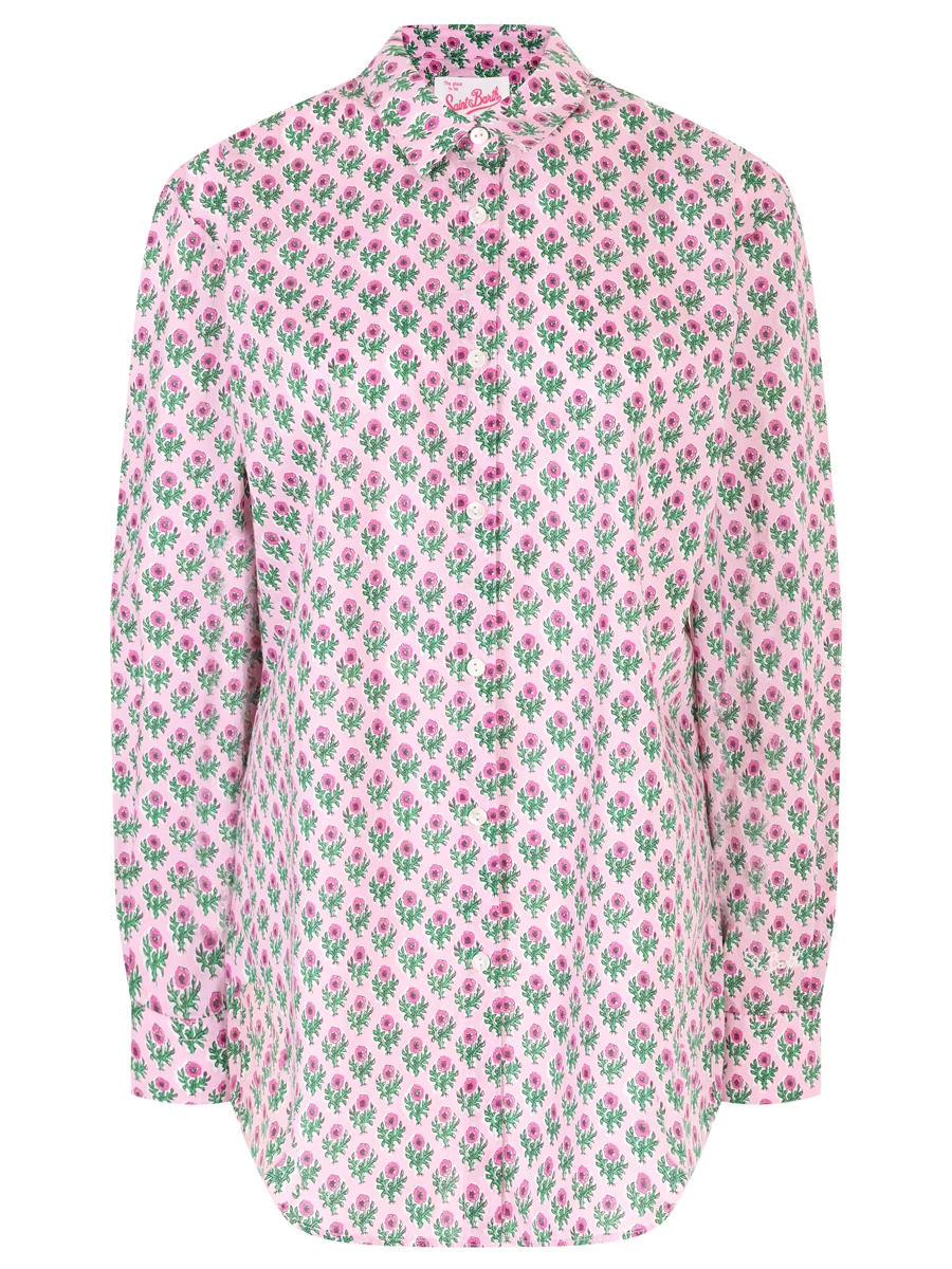 Рубашка хлопковая MC2 SAINT BARTH BRIGITTE - COTTON RADICAL FLOWERS 21, размер 42, цвет розовый