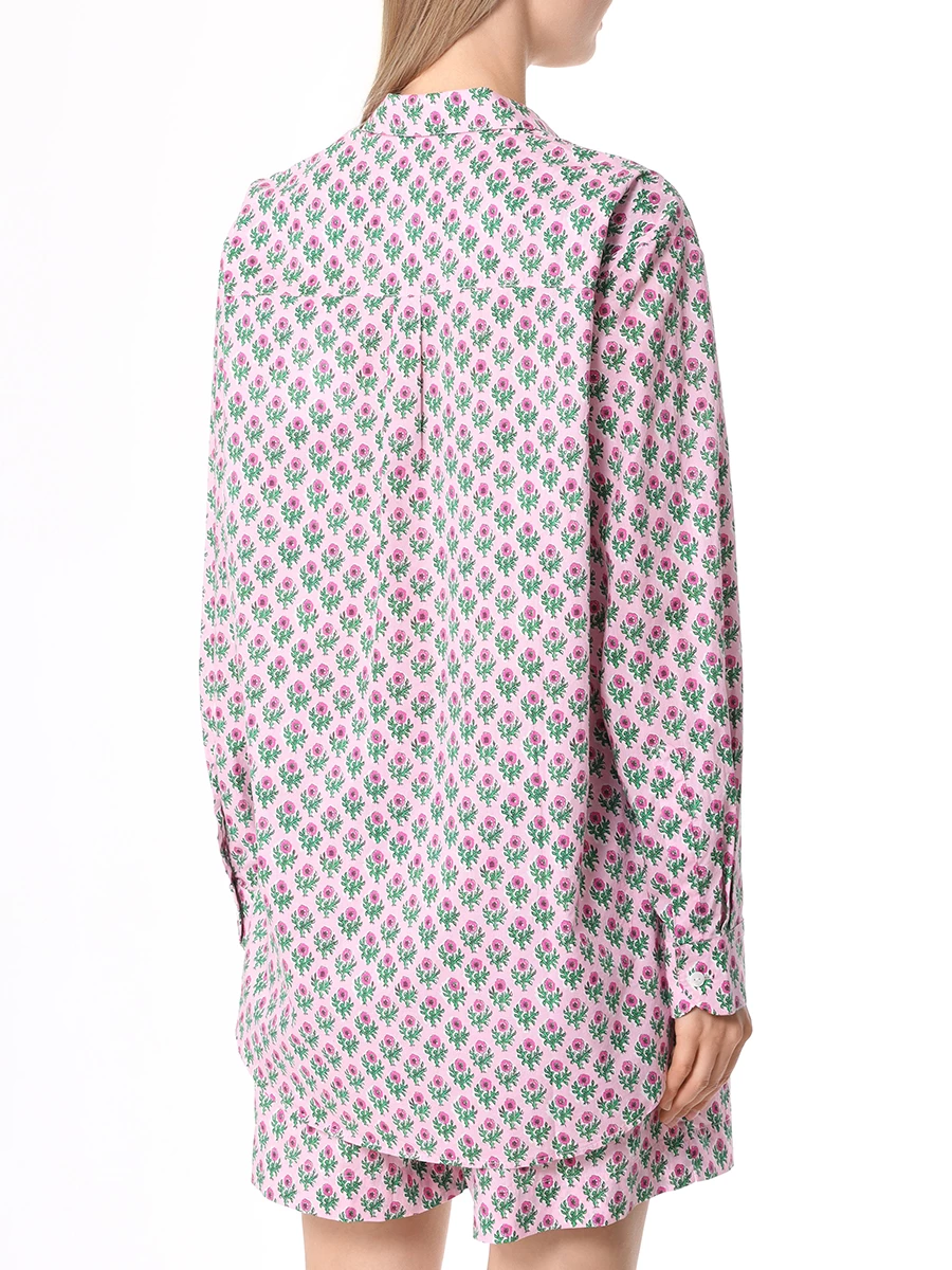Рубашка хлопковая MC2 SAINT BARTH BRIGITTE - COTTON RADICAL FLOWERS 21, размер 42, цвет розовый - фото 3