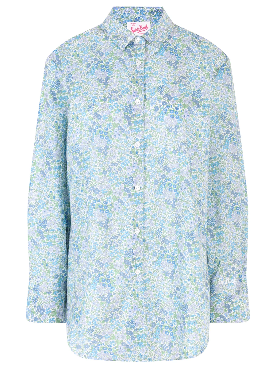 Рубашка хлопковая MC2 SAINT BARTH BRIGITTE - COTTON JOANNA LUISE 32, размер 44, цвет цветочный принт