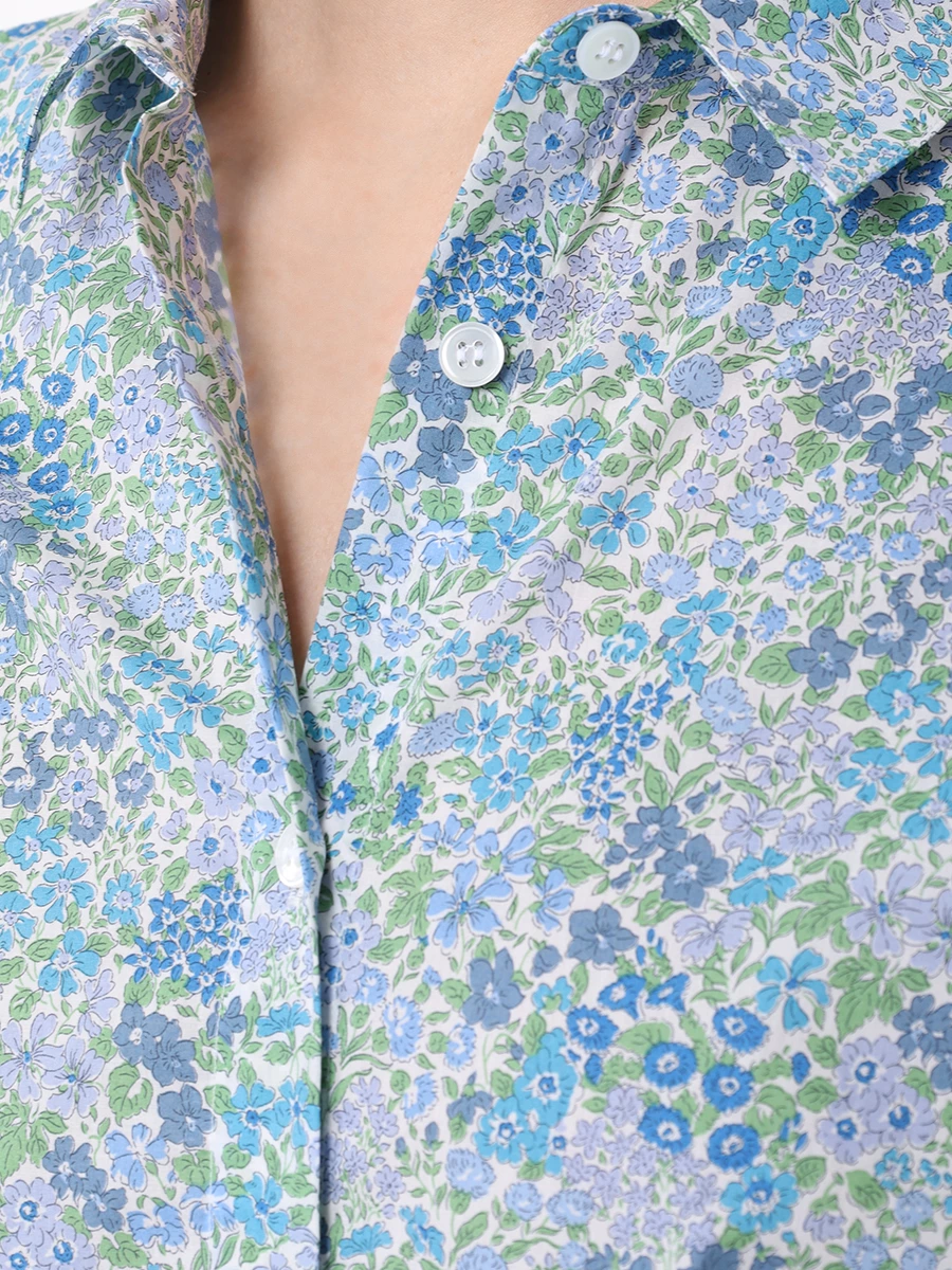 Рубашка хлопковая MC2 SAINT BARTH BRIGITTE - COTTON JOANNA LUISE 32, размер 44, цвет цветочный принт - фото 5