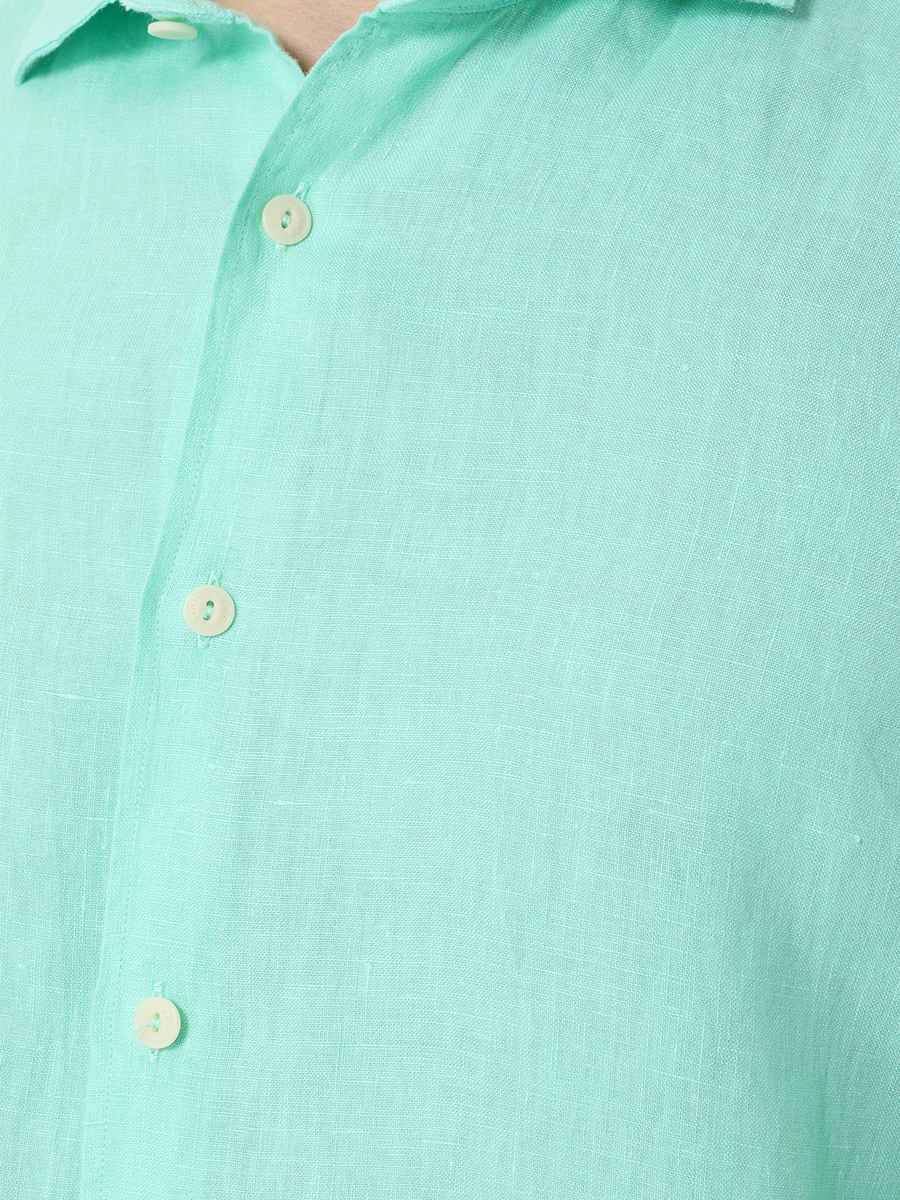 Рубашка Slim Fit льняная MC2 SAINT BARTH PAMPLONA - LINEN 55 MINT, размер 50, цвет зеленый - фото 6
