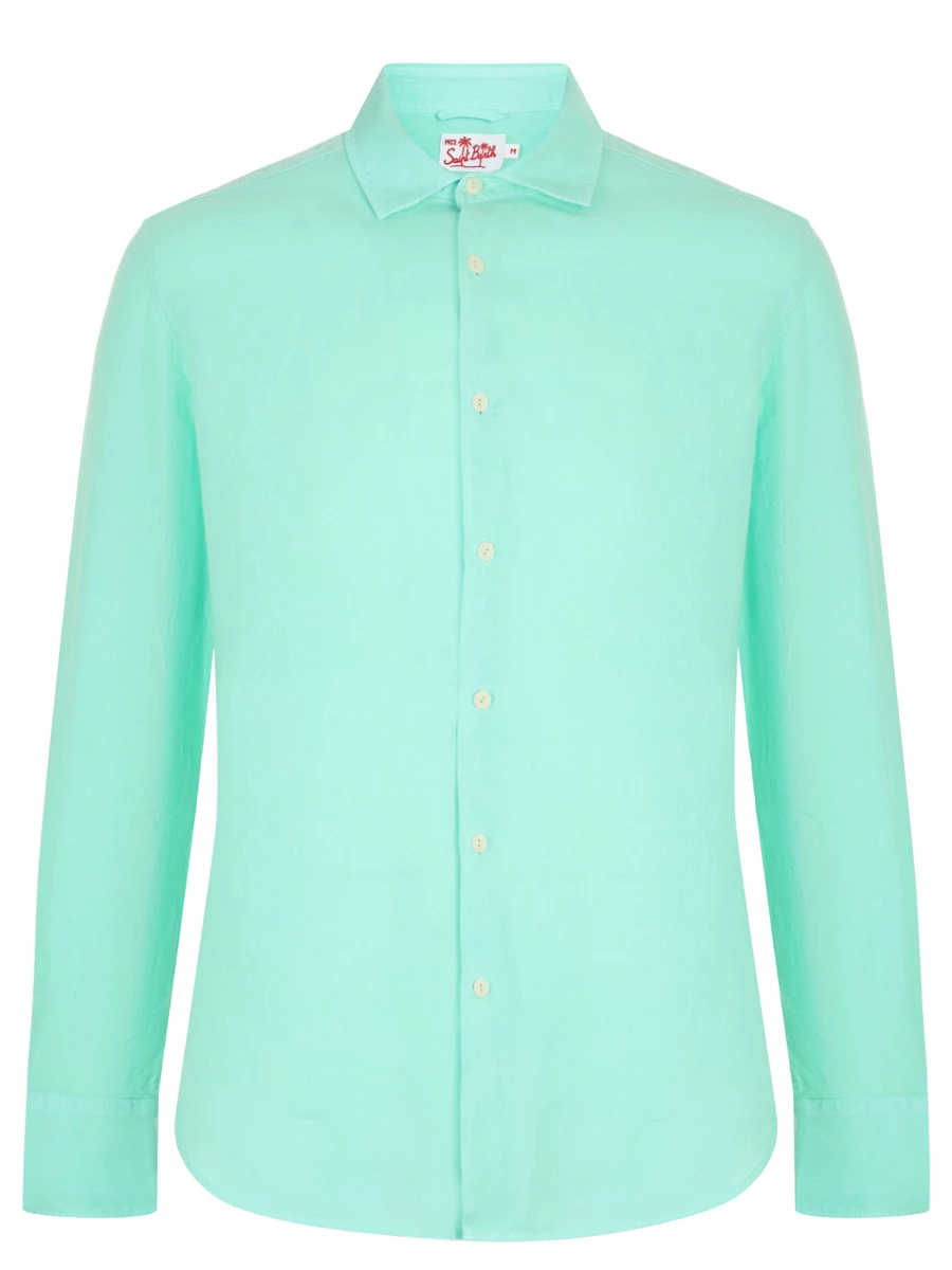 Рубашка Slim Fit льняная MC2 SAINT BARTH PAMPLONA - LINEN 55 MINT, размер 50, цвет зеленый - фото 1