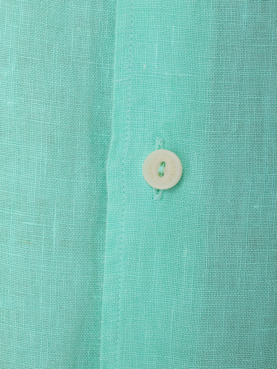 Рубашка Slim Fit льняная MC2 SAINT BARTH PAMPLONA - LINEN 55 MINT, размер 50, цвет зеленый - фото 7