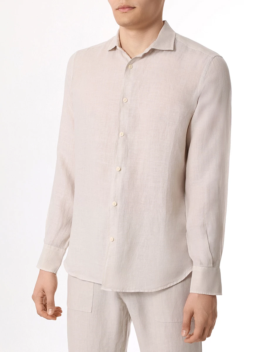 Рубашка Slim Fit льняная MC2 SAINT BARTH PAMPLONA - LINEN 10 CREAM, размер 54, цвет бежевый - фото 4