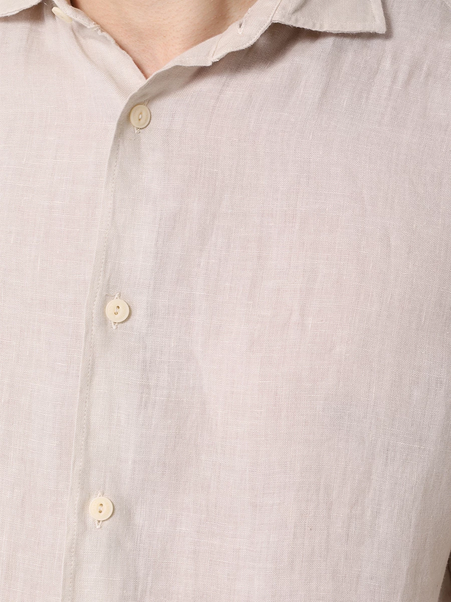 Рубашка Slim Fit льняная MC2 SAINT BARTH PAMPLONA - LINEN 10 CREAM, размер 54, цвет бежевый - фото 5