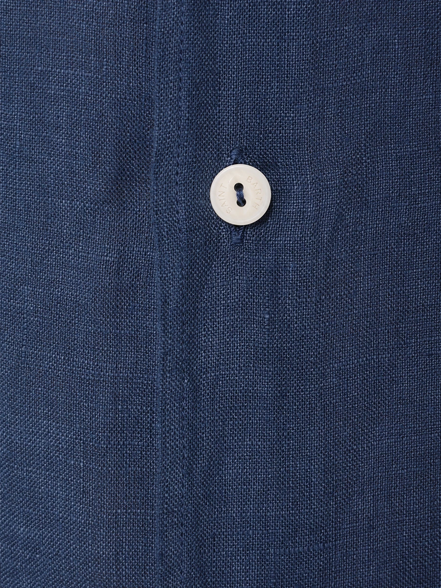Рубашка Slim Fit льняная MC2 SAINT BARTH PAMPLONA - LINEN 61 BLUE NAVY, размер 48, цвет синий - фото 6